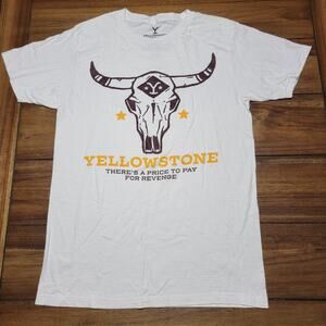 Yellowstone White Unisex Tee " There's A Price To Pay For Revenge" - Size Small